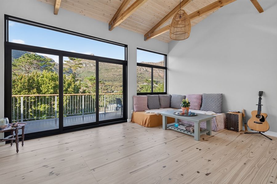 Studio with garden views